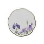 Assiette décorative avec de belles fleurs violettes.