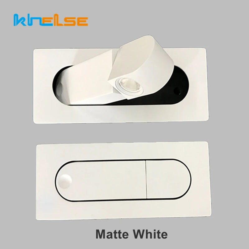 Applique murale LED 3W réglable 350° en position pliée sur fond neutre