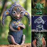 Figurine en résine peinte à la main couleur kaki foncé sur bureau