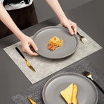 Set de table PVC double face couleur vert anti-taches dans salle à manger
