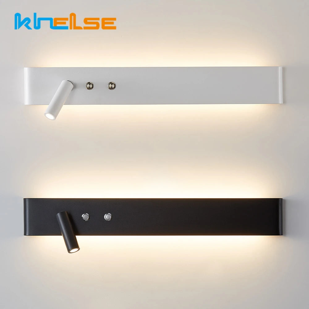 Applique murale LED moderne en aluminium blanc pour lit