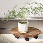 Plateau mobile pour pot de fleur avec roulettes