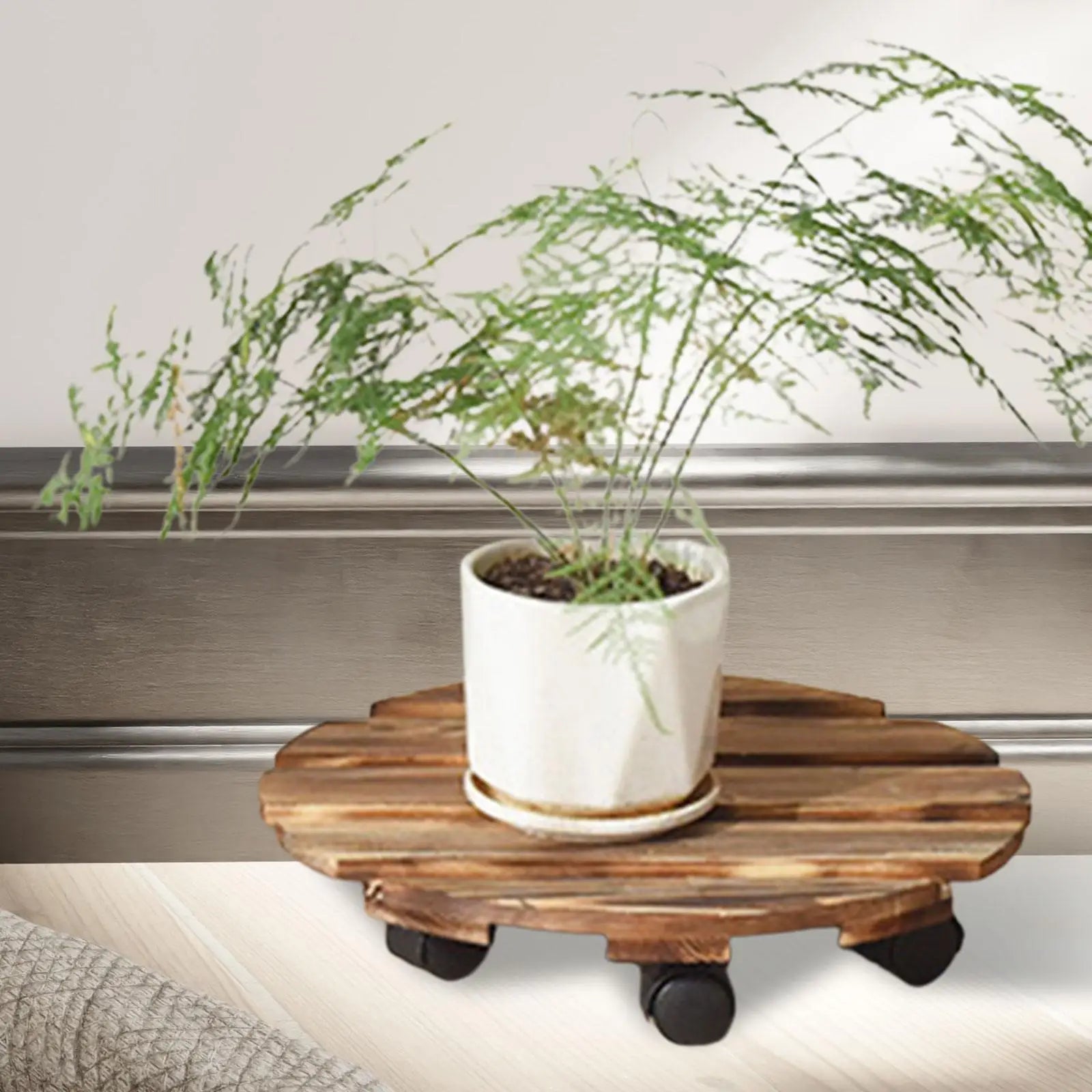 Plateau mobile pour pot de fleur avec roulettes