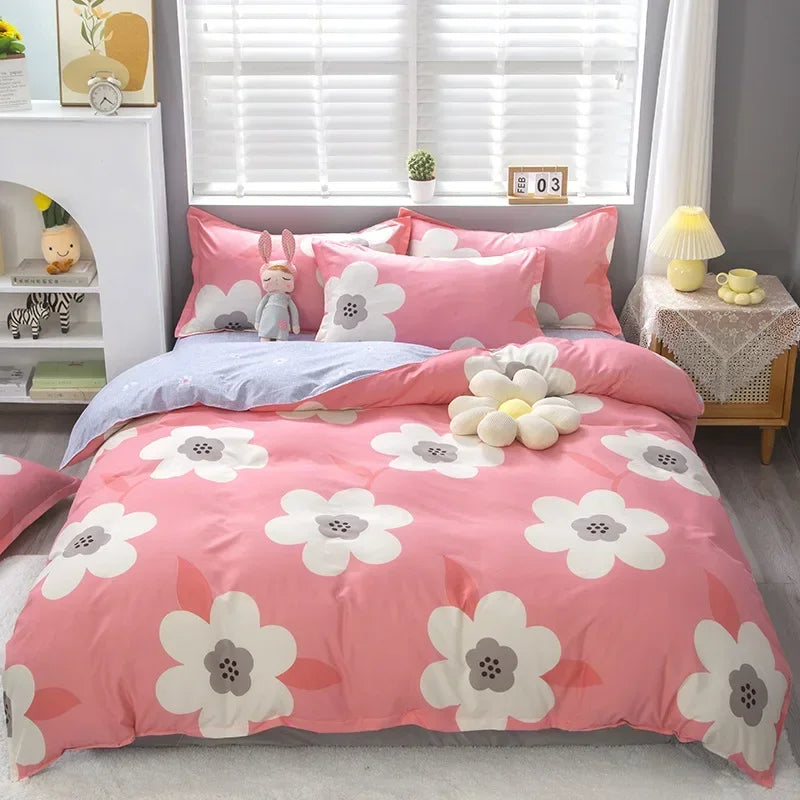 Housse de couette double face montrant les deux motifs différents