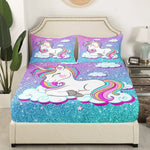 Détail de l'impression 3D licorne sur microfibre douce