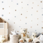 Autocollants muraux beige étoiles dessin animé pour chambre d'enfant