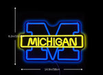 Enseigne Michigan éteinte montrant le design et la flexibilité du néon LED