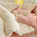 Housse de couette polaire jaune chaude en couleur unie