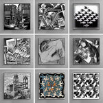 Affiche géométrique surréaliste Escher abstrait salon