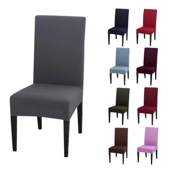Housse de chaise extensible Spandex blanche sur chaise de salle à manger