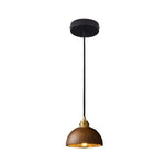 Lampe de chevet bois suspendue LED noire style Wabi-Sabi