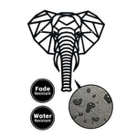 Décoration murale éléphant métal sur mur blanc