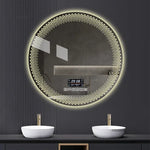 Miroir LED rond moderne avec fonction désembuage pour salle de bain