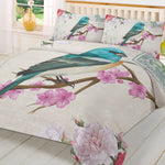 Ensemble literie vintage fleurs oiseaux Ombre Interieur