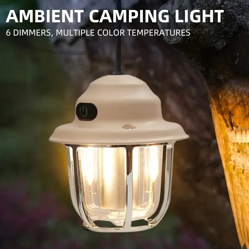 Lampe LED suspendue rétro camping 1200mAh IPX4 Ombre Interieur