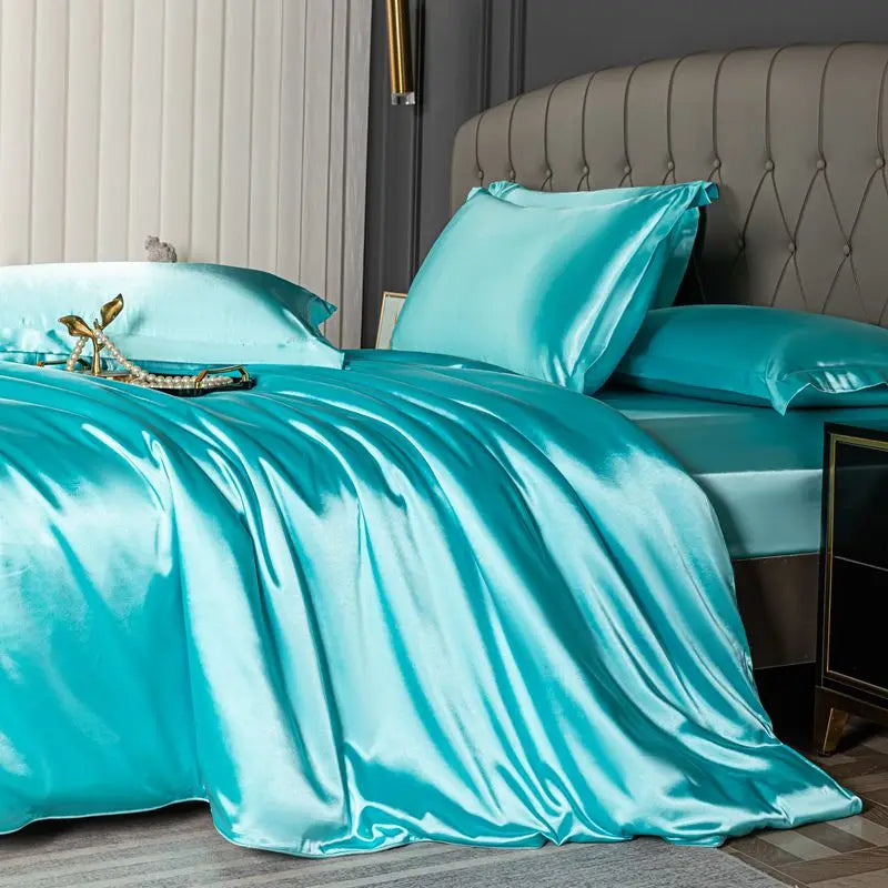 Détail de la housse de couette en satin 100% coton