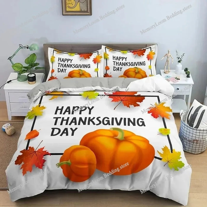 Parure de lit automne citrouille dinde impression 3D