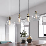 Lampe suspendue industrielle vintage en verre multicolore