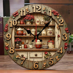 Horloge murale bois design ronde vue de face