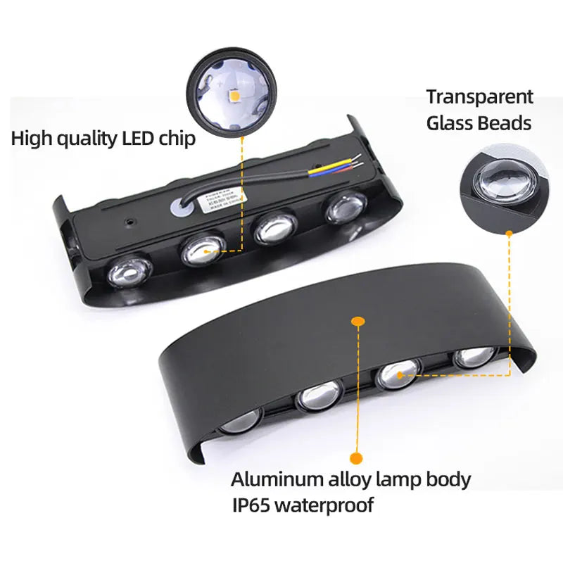 Applique murale LED grise extérieur résistant
