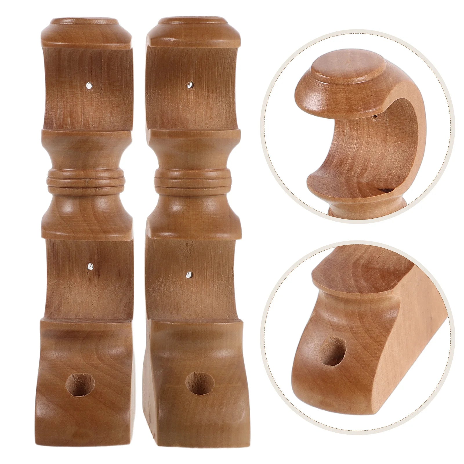 Support tringle rideau bois vue de face