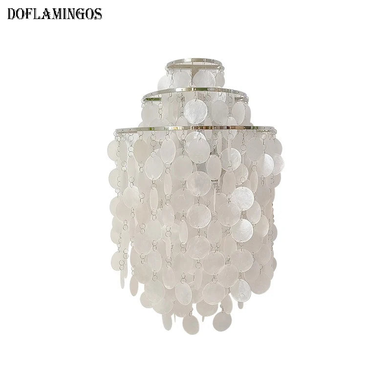 Applique murale LED moderne avec abat-jour coquillage noir