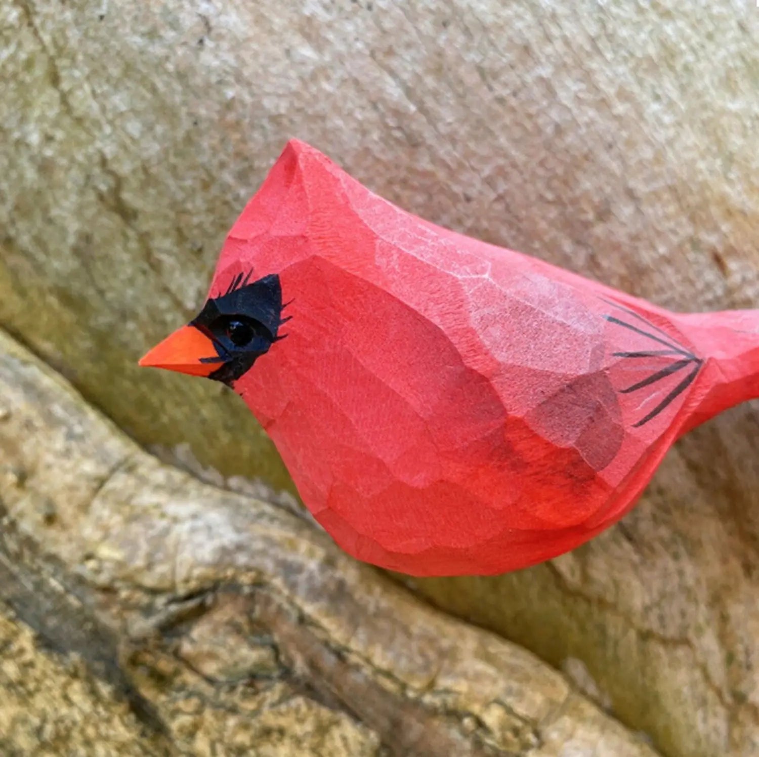 Figurine oiseau bois fait main pour intérieur