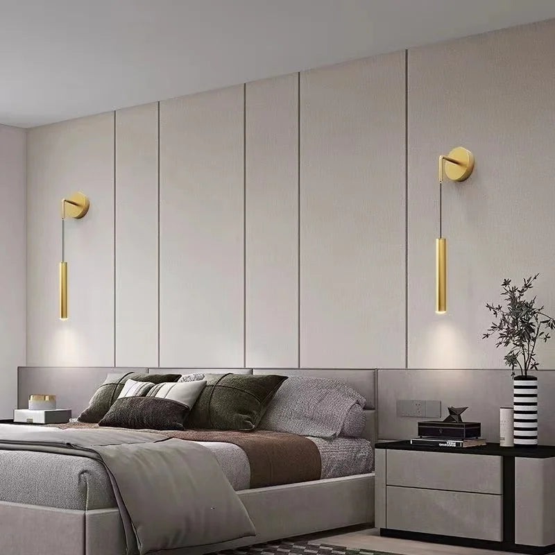 Vue de côté de l'applique murale LED montrant son design élégant