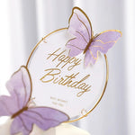 Set de 10 papillons pour gâteau d'anniversaire