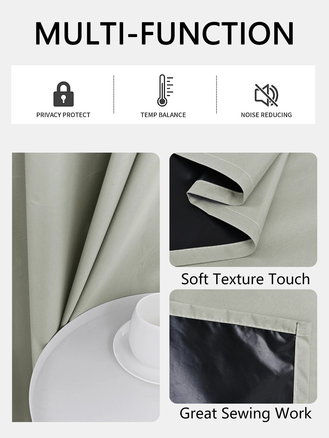 Rideau occultant noir dans une cuisine design