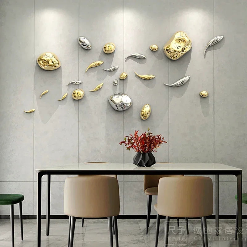 Détail de la texture simulation pierre de la décoration murale
