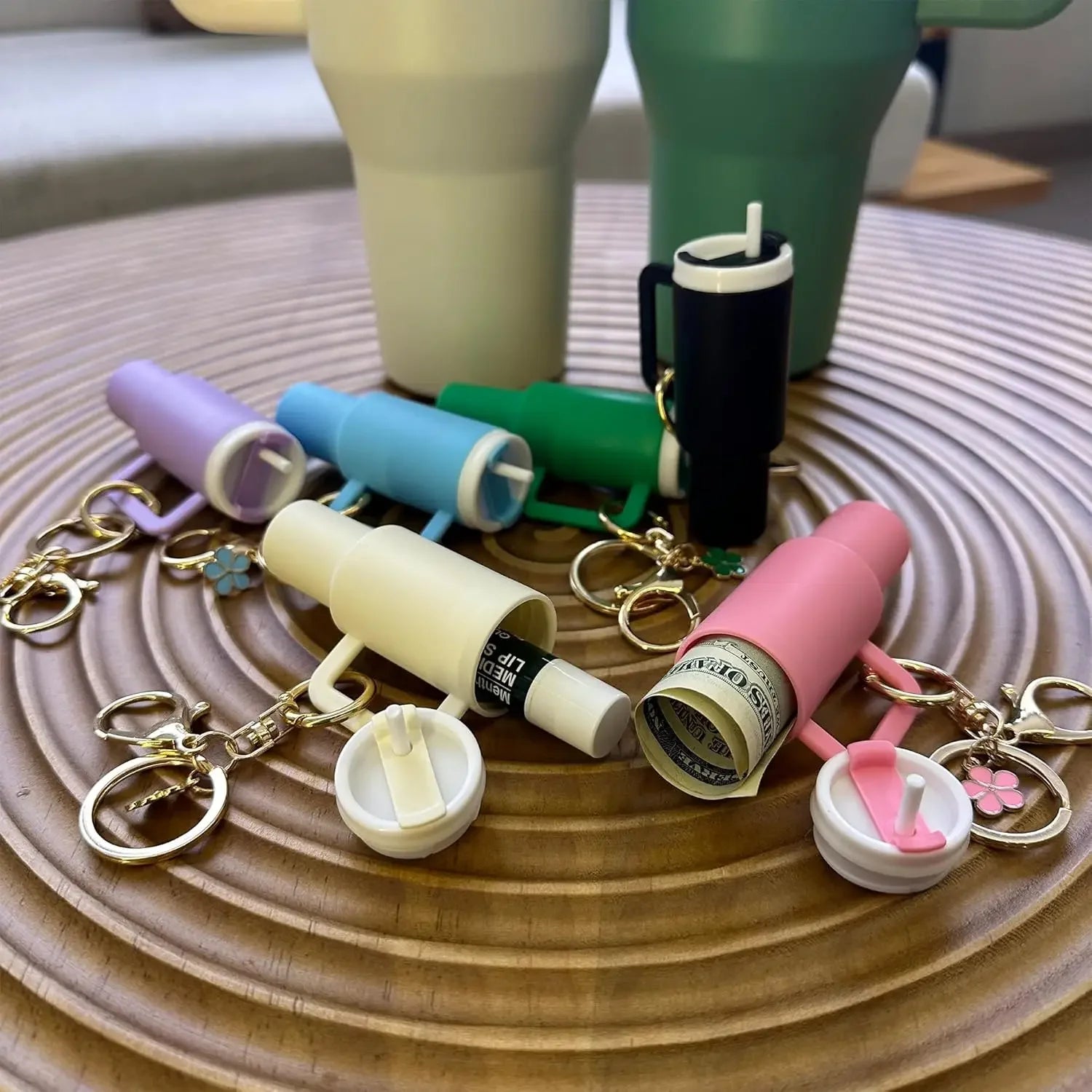 Mini porte-clés tasse Stanley rose