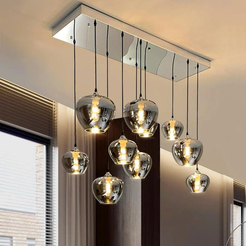 Lustre suspendu avec différentes températures de couleur d'éclairage