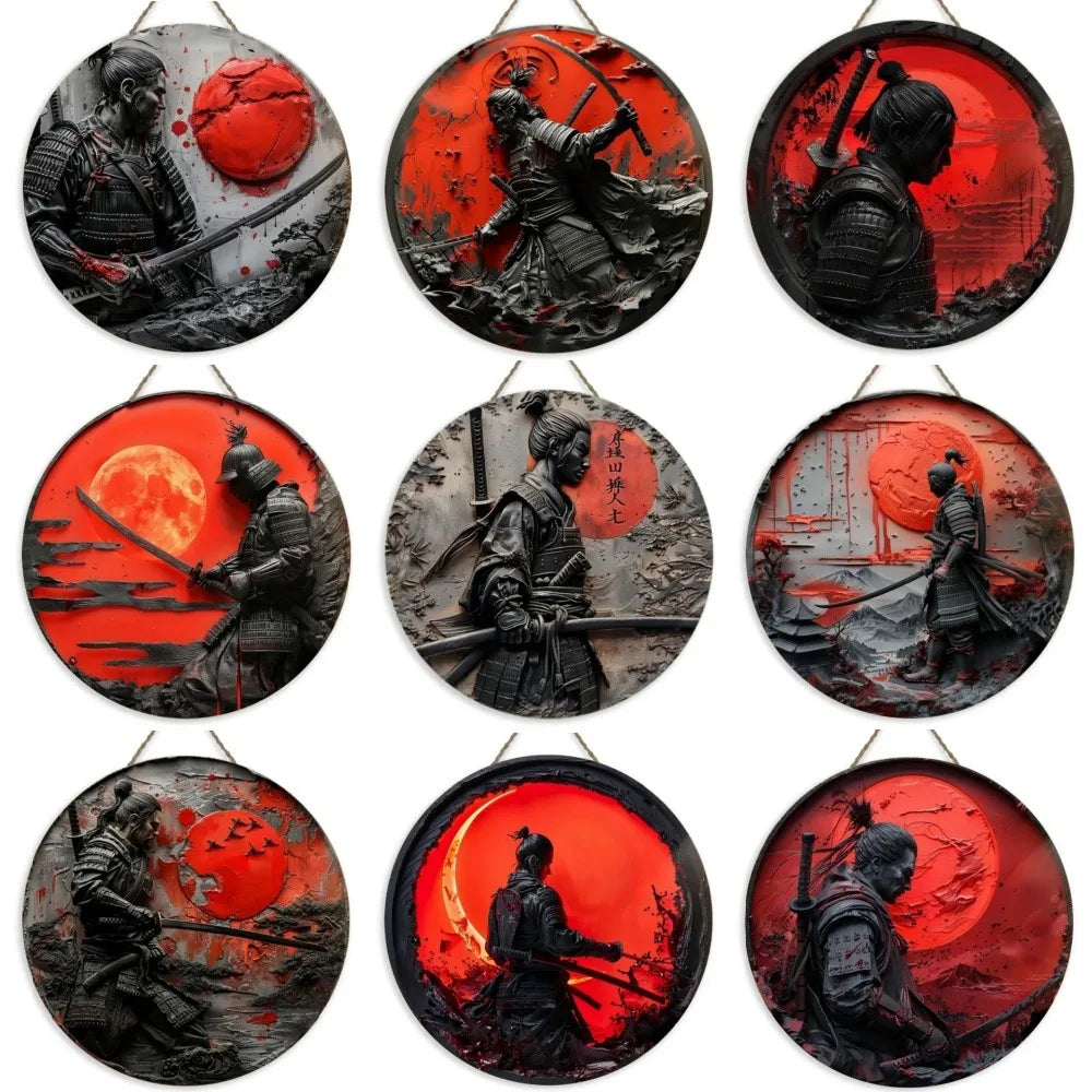 Panneau mural japonais rond en bois - décoration zen