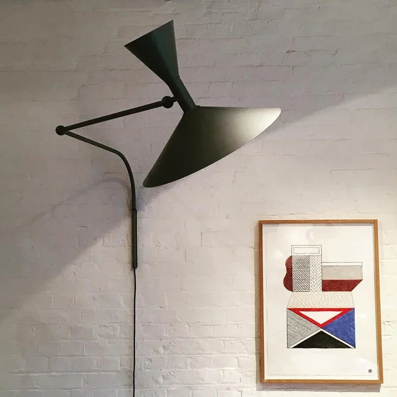 Luminaire de chevet E14 G9 en noir avec bras oscillant