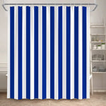 Image montrant un élégant rideau de douche bleu, en tissu imperméable, suspendu dans une salle de bain lumineuse. Ce rideau de douche ajoute une touche de couleur vibrante et apaisante à l'espace, tout en offrant une fonctionnalité essentielle pour la protection de l'eau. Idéal pour ceux qui cherchent à ajouter une touche de bleu à leur décoration de salle de bain.