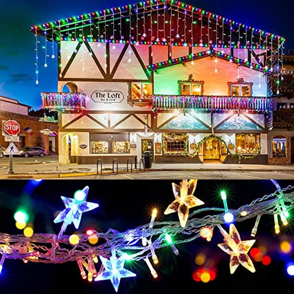 Guirlande lumineuse rideau LED 20m 864 LED blanc