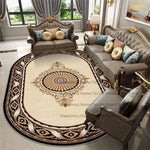 Tapis ovale salon 200x300 cm design géométrique vert