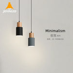 Lampe de chevet suspendue nordique minimaliste en bois et métal couleur brun