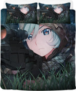 Détail de l'impression Anime Girl Slayer sur la housse de couette