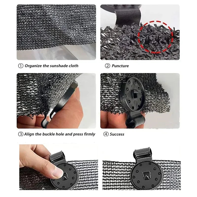 Comparaison des clips noirs avec différentes tailles de voiles d'ombrage