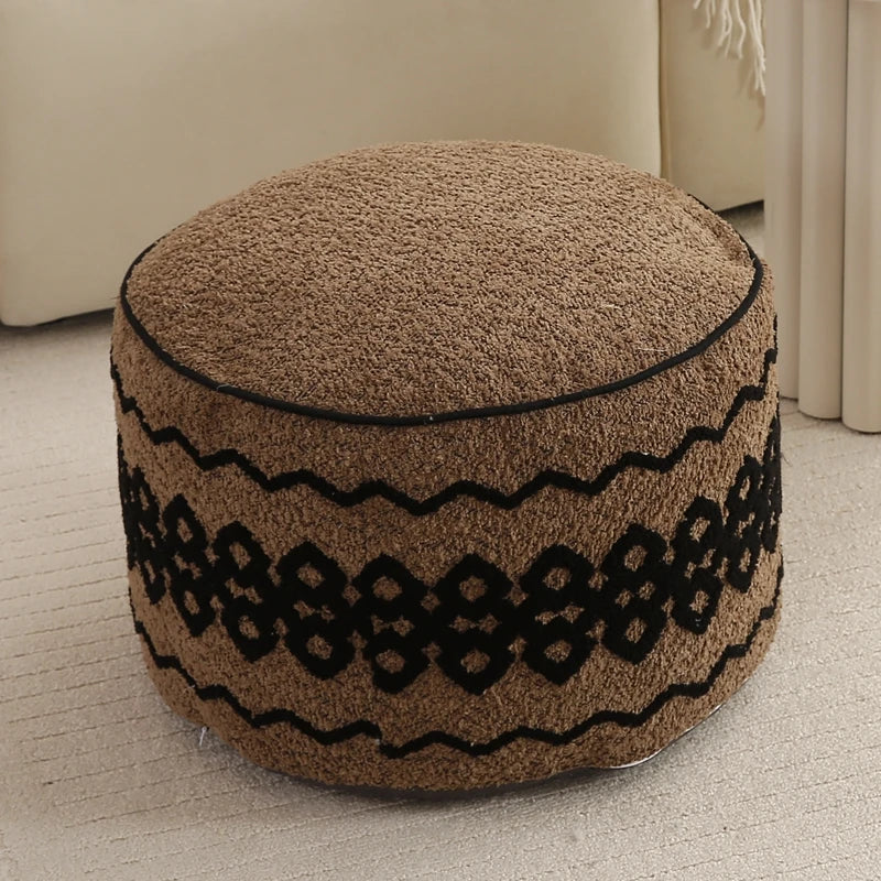 Coussin de sol Teddy crème texture peluche