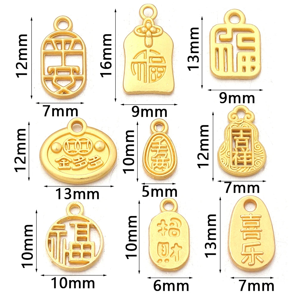 Lot de breloques Fu rouges pour bijoux DIY
