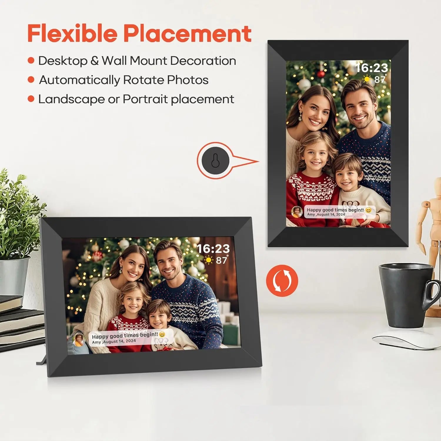 Cadre photo numérique 64 Go avec application Frameo