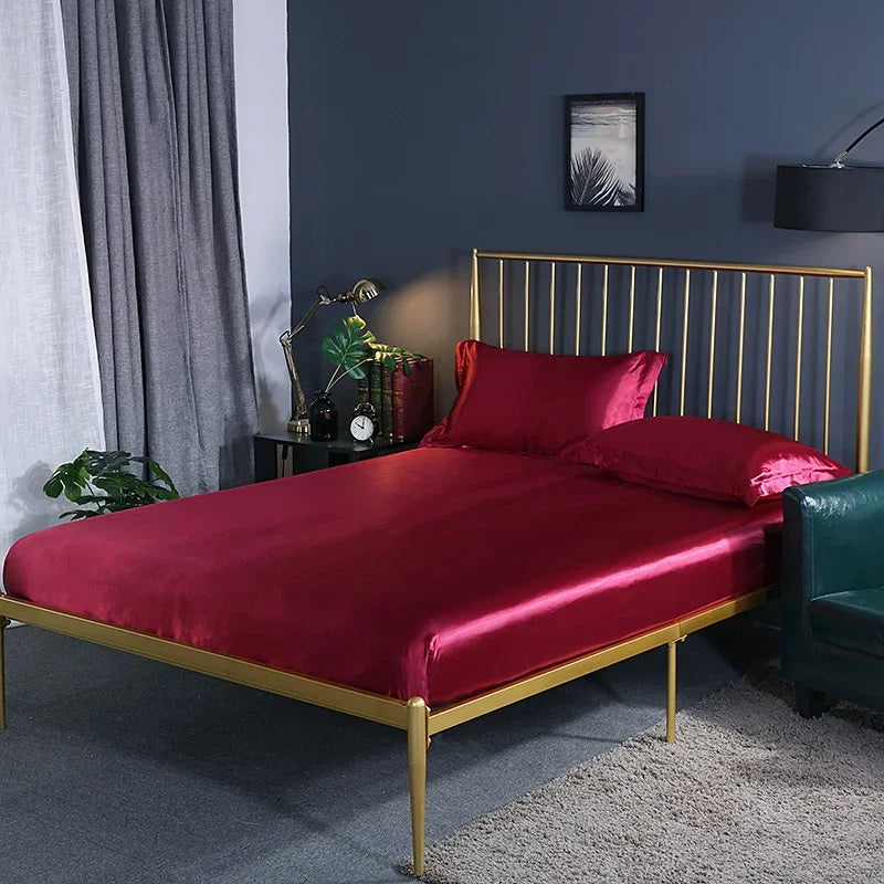 Drap-housse soie luxe couleur gris