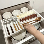 Organisateur de tiroir extensible noir pour couverts de cuisine Ombre Interieur