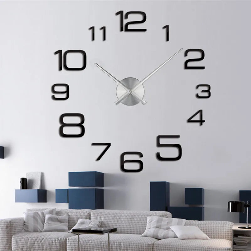 Horloge murale design grand format acrylique miroir rouge