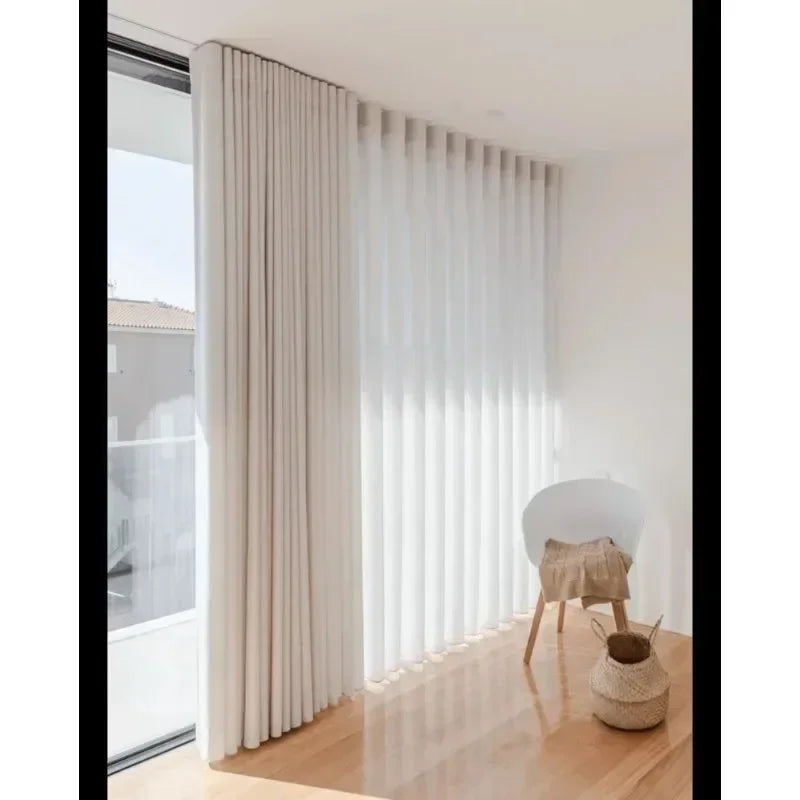 Installation rail rideau plafond double rail épais
