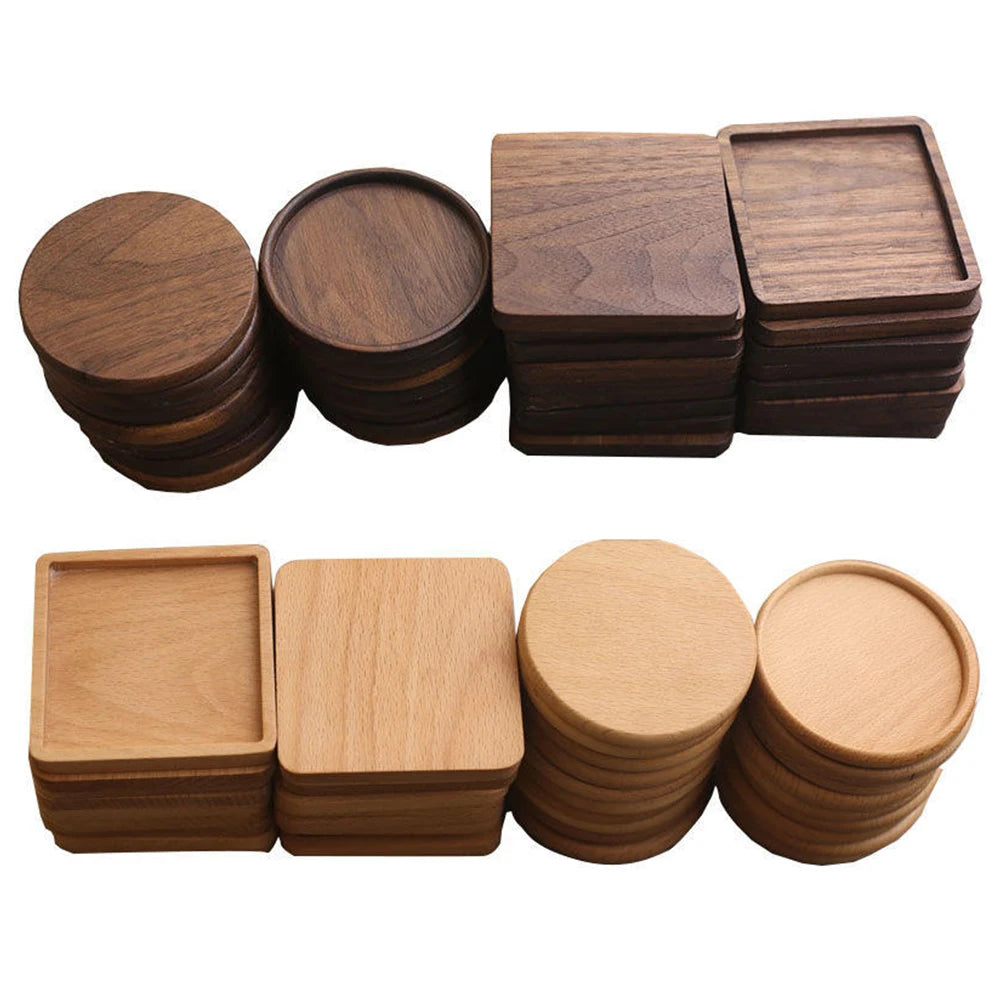 Set de table en bois pour tasse à café, napperon carré en fibre de bambou, décoration intérieure durable