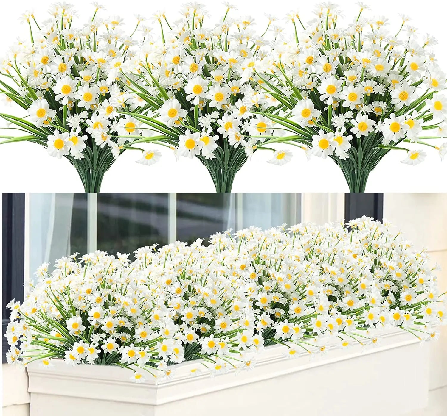 Lot de 6 bouquets de marguerites artificielles